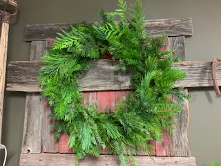 5 Undecorated Mixed Greens Wreath